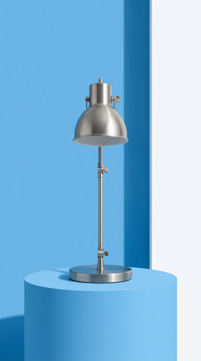 Brushed Metal Desk Lamp with Adjustable Arm